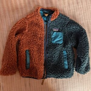 Patagonia Kids' Fleece Jacket - Rust and Teal